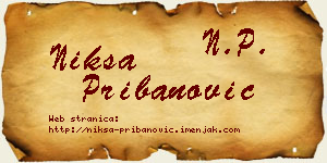 Nikša Pribanović vizit kartica
